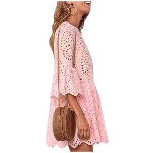 Pink eyelet dress